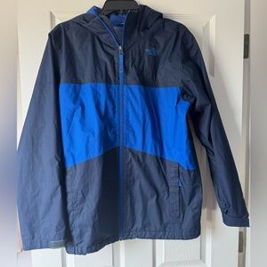 The North Face Boys XL Blue Black Hooded Windbreaker Rain Jacket